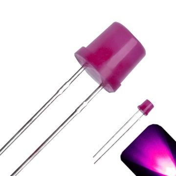 5mm Diffused Flat Top Wide Angle Pink LED - Wide Angle