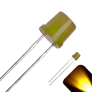 5mm Diffused Flat Top Wide Angle Yellow / Gold LED - Wide Angle