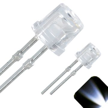 5mm Flat Top Wide Angle Cool / Clear White LED - Wide Angle