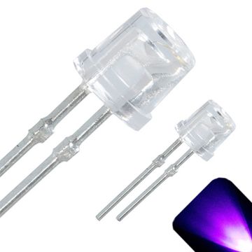 5mm Flat Top Wide Angle UV / Purple LED - Wide Angle