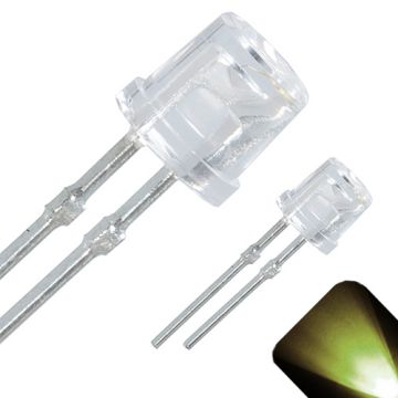 5mm Flat Top Wide Angle Warm / Soft White LED - Wide Angle