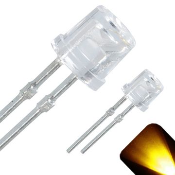 5mm Flat Top Wide Angle Yellow / Gold LED - Wide Angle
