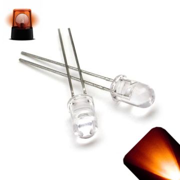 5mm Round Top Orange / Amber Slow Flashing 1Hz LED - Ultra Bright
