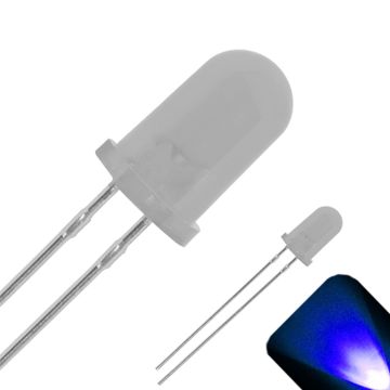 5mm Round Top with Frosted Lens LED - Blue LED - Ultra Bright