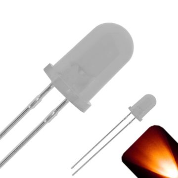 5mm Round Top with Frosted Lens LED - Amber / Orange LED - Ultra Bright