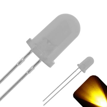 5mm Round Top with Frosted Lens LED - Yellow / Gold LED - Ultra Bright