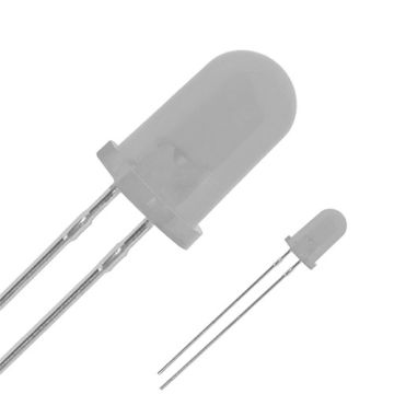 5mm Round Top Diffused Cool Clear White LED - Ultra Bright