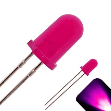 5mm Round Top Diffused Pink LED - Ultra Bright
