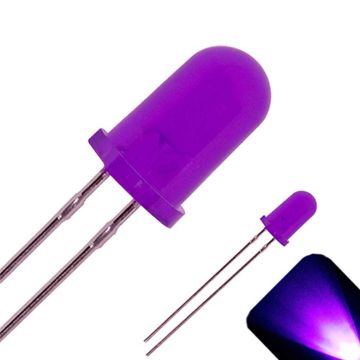 5mm Round Top Diffused UV / Purple LED - Ultra Bright