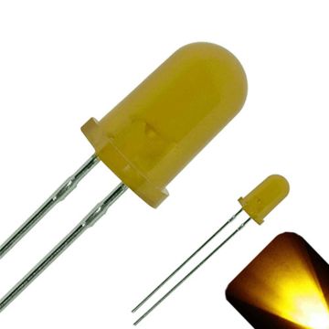 5mm Round Top Diffused Yellow / Gold LED - Ultra Bright