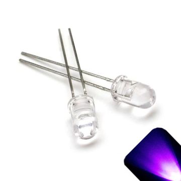 5mm Round Top UV / Purple LED -  Ultra Bright