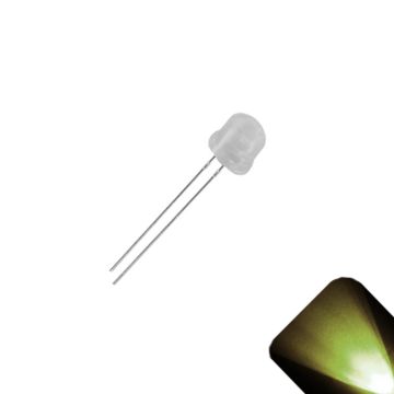 4.8mm / 5mm Straw Hat with Frosted Diffused Lens LED - Warm / Soft White LED - Ultra Bright