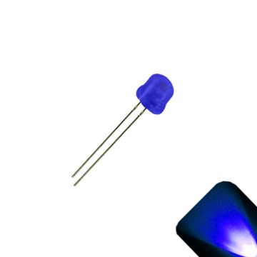 5mm / 4.8mm Diffused Straw Hat Wide Angle Blue LED - Wide Angle