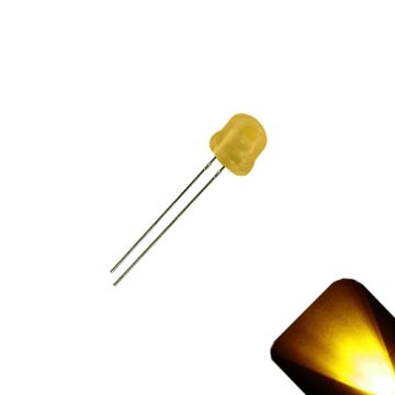 5mm / 4.8mm Diffused Straw Hat Wide Angle Yellow / Gold LED - Wide Angle