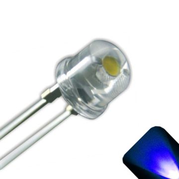 5mm Straw Hat Wide Angle Blue LED - Ultra Bright