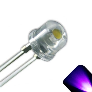 5mm Straw Hat Wide Angle UV / Purple LED - Ultra Bright
