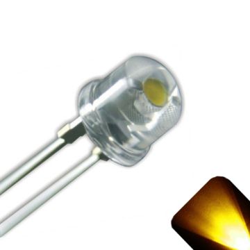 5mm Straw Hat Wide Angle Yellow / Gold LED - Ultra Bright