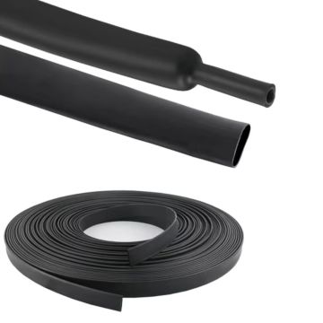 1/4 inch (6.4mm) Heat Shrink Tubing 4:1 Adhesive Lined Waterproof - Black