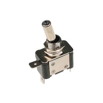 SPST - 12v (Volt) LED Lit Switch / Toggle - Yellow / Amber LED