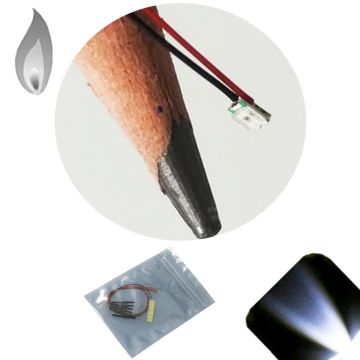 12v 0807 / 0805 Micro Candle / Flickering SMD Wide Angle Pre-Wired Cool/Clear White LED - Ultra Bright - 5 Pack - (10v, 11v, 12v, 13v, 14v, 15v, 16v, 17v, 18v)