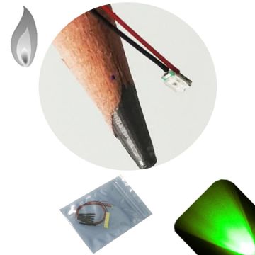 12v 0807 / 0805 Micro Candle / Flickering SMD Wide Angle Pre-Wired Pure Green LED - Ultra Bright - 5 Pack - (10v, 11v, 12v, 13v, 14v, 15v, 16v, 17v, 18v)