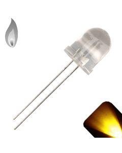 10mm Round Top Yellow / Gold Candle / Flicker LED - Super Bright