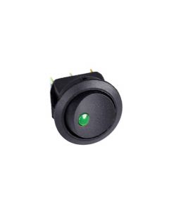 SPST - 12v (Volt) LED Lit Rocker Switch / Toggle - Green LED