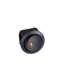 SPST - 12v (Volt) LED Lit Rocker Switch / Toggle - Yellow / Gold / Amber LED