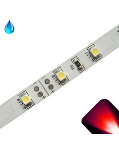 Red - PLCC2/3528 12V LED Strip - Adhesive Backing - Water Resistant - 5m Roll / Reel