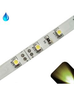 Warm/Soft White - PLCC2/3528 12V LED Strip - Adhesive Backing - Water Resistant - 5m Roll / Reel