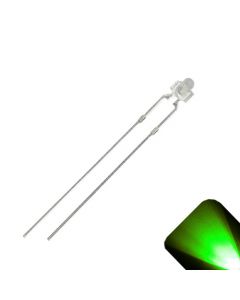1.8mm / 2mm Round Top Pure Green LED - Ultra Bright