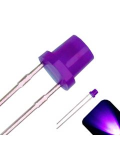 3mm Diffused Flat Top Wide Angle UV / Purple LED - Wide Angle