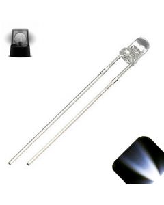 3mm Round Top Cool Clear White Slow Flashing 1Hz LED - Super Bright