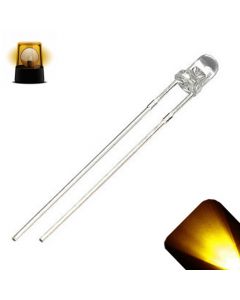 3mm Round Top Yellow / Gold Slow Flashing 1Hz LED - Super Bright
