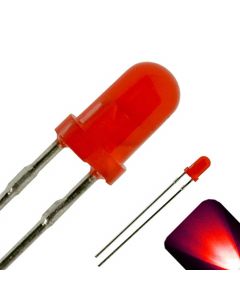 3mm Round Top Diffused Red LED - Ultra Bright