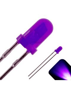 3mm Round Top Diffused UV / Purple LED - Ultra Bright
