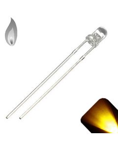 3mm Round Top Yellow / Gold Candle / Flicker LED - Super Bright