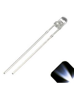 3mm Round Top Cool Clear White LED - Ultra Bright