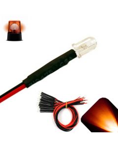 5mm 12v Pre-wired Flashing Amber / Orange LED - Ultra Bright