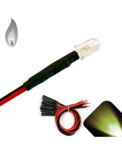 5mm 12v Pre-wired Flickering / Candle Warm / Soft White LED - Ultra Bright