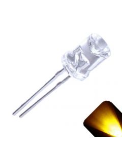 5mm Flat Top Concave Wide Angle Yellow / Gold LED - Similar to Christmas LED Lights