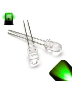5mm Round Top Pure Green Fast Flashing 2Hz LED - Super Bright