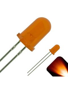 5mm Round Top Diffused Amber / Orange LED - Ultra Bright