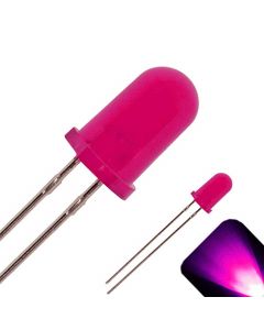 5mm Round Top Diffused Pink LED - Ultra Bright