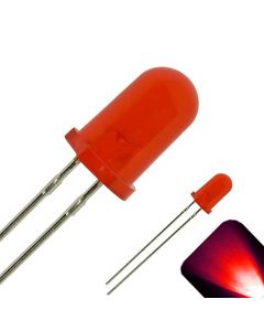 5mm Round Top Diffused Red LED - Ultra Bright