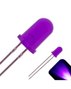 5mm Round Top Diffused UV / Purple LED - Ultra Bright