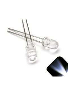 5mm Round Top Cool / Clear White LED -  Ultra Bright