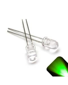 5mm Round Top Pure Green LED -  Ultra Bright