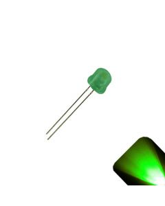 Wide Angle 5mm Pack of 10 4.8mm Diffused Straw Hat Wide Angle Pure Green LED 