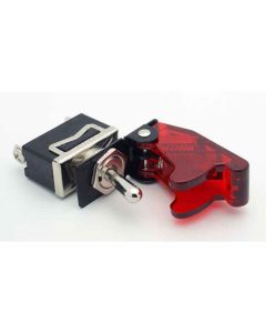 Switch / Toggle Cover or Guard - Translucent / Clear Red